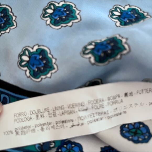 Zara Hanky Scarf Bandana Print Flowy Assymetrical Wrap Midi Dress Blue size XS - Picture 10 of 10